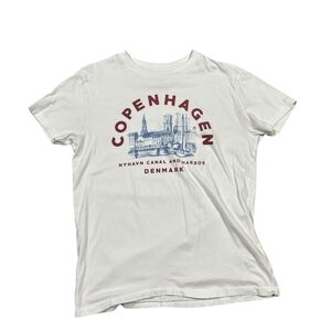 Copenhagen Nyhavn Canal Graphic T-Shirt | Denmark Travel Tee | Small